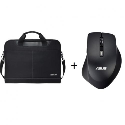 Kit Geanta ASUS Nereus pentru laptop de 16inch, Black + Mouse Optic ASUS WT425, USB Wireless, Charcoal Black