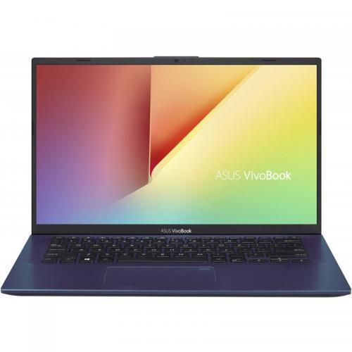 Laptop ASUS VivoBook 14 X412FA-EK565, Intel Core i3-8145U, 14inch, RAM 4GB, SSD 256GB, nVidia GeForce MX250 2GB, Peacock Blue